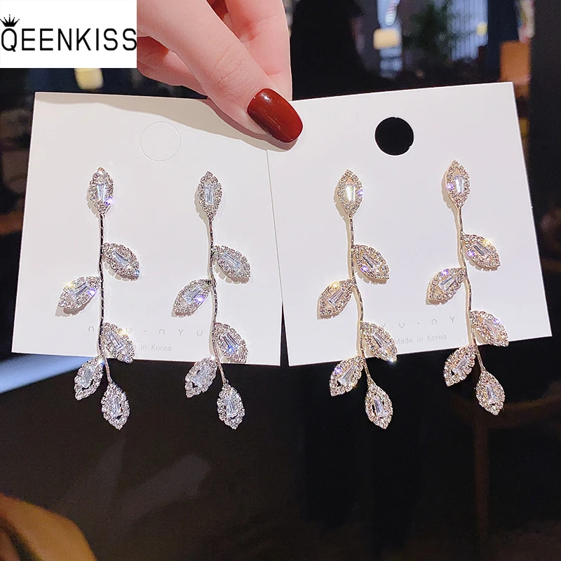 

Женские Длинные плетеные серьги из серебра 925 пробы с цирконом