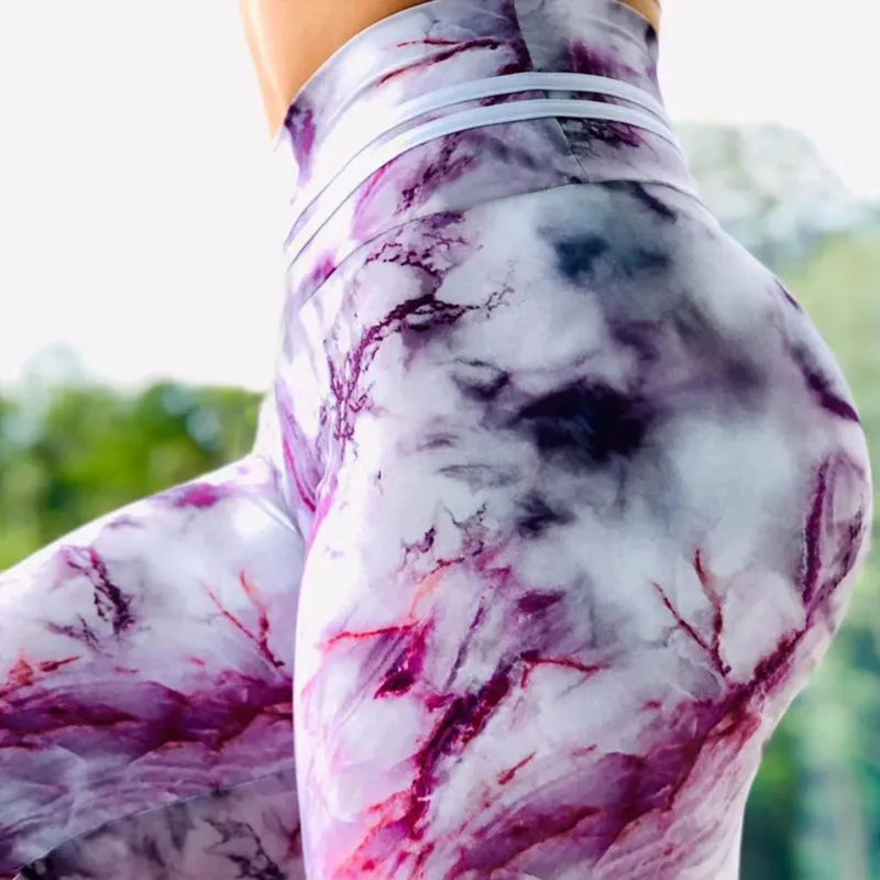 Tie Dye Tights Leggings Sports Women Fitness Push Up Yoga Pants Stretch Workout Leggings Running Slim Gym Leggings Plus Size 3XL