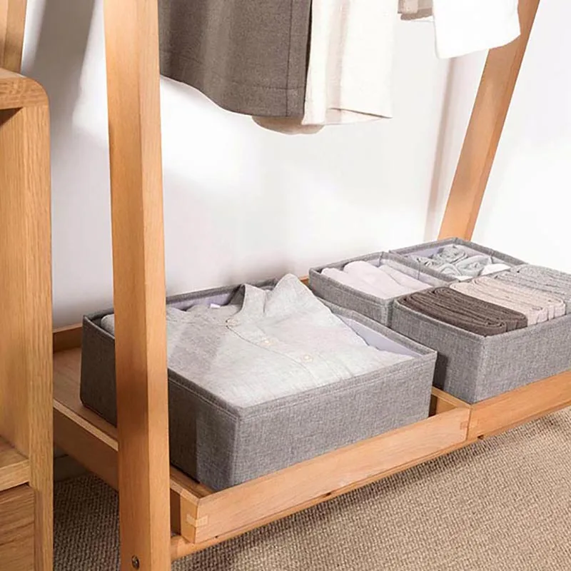 

Underwear Storage Box Foldable Seperated Socks Bra Drawer Organizer Multi-size Solid Color Household Closet Finishing Boxes