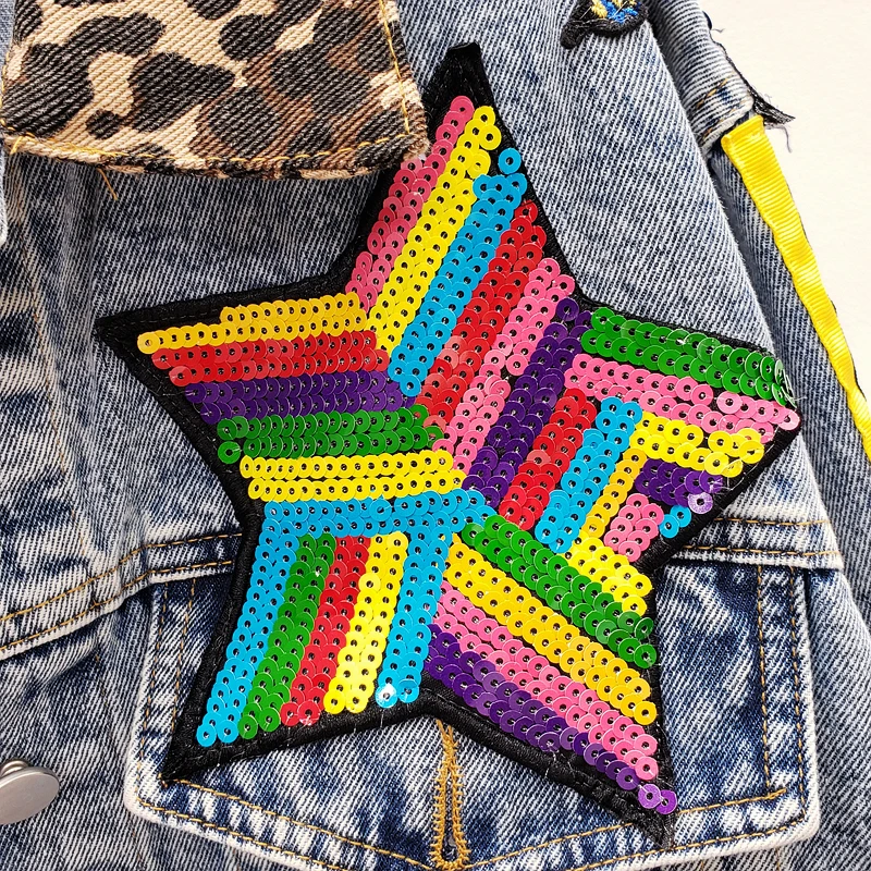 Размера плюс весенние женские леопардовые сращивания Heavy industry Цвет блесток со