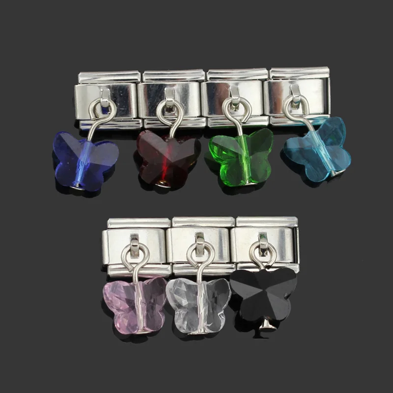 Оригинальный браслет Hapiship с бабочкой 7 цветов ширина 9 мм из нержавеющей стали для