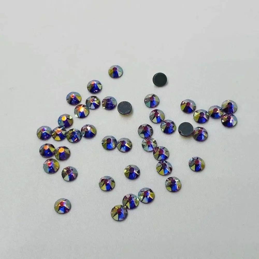 

Free Shipping Lt.Amethyst AB Color SS20 Size 8 Big and 8 Small Facets Flat Back Hot Fix Iron On Rhinestone