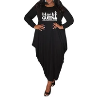 queen black pattern printing dresses for women 2022 african dresses for women clothing kawaii long maxi dress