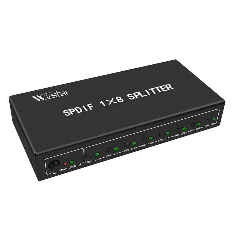 Новый стиль SPDIF/TOSLINK Цифровой оптический аудио сплиттер 1x8 Аудио Усилитель