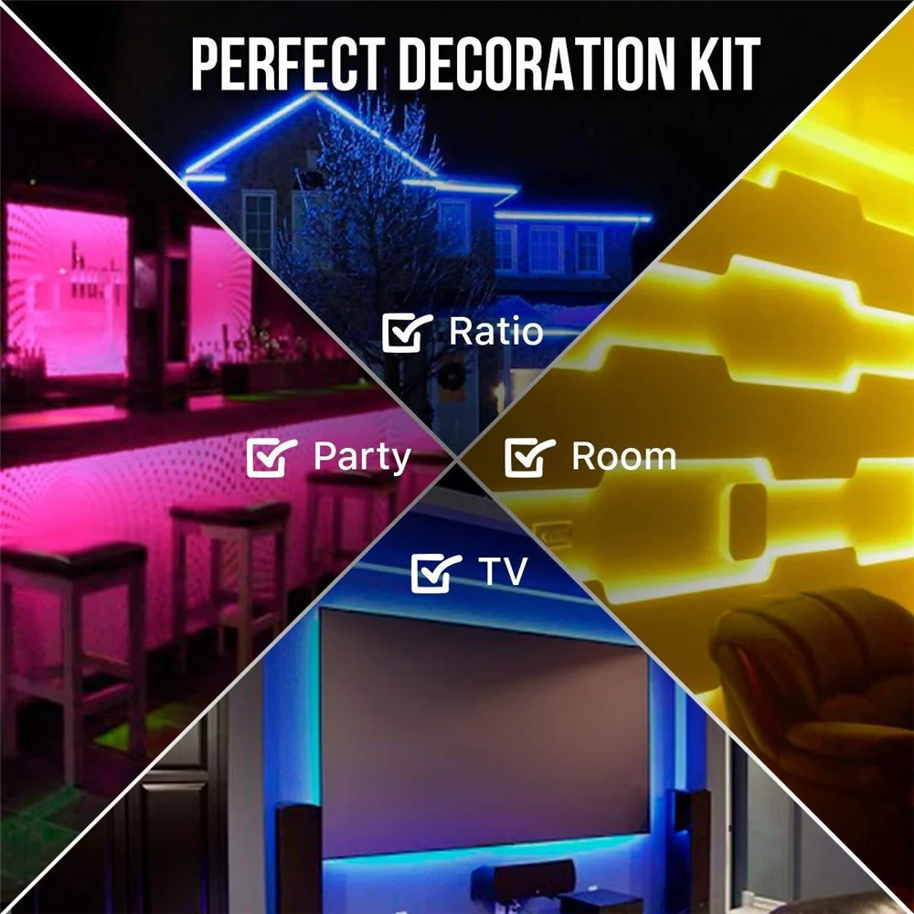 

LED Strip Lights 150 LEDs Band Light Bluetooth For Home RGB Waterproof