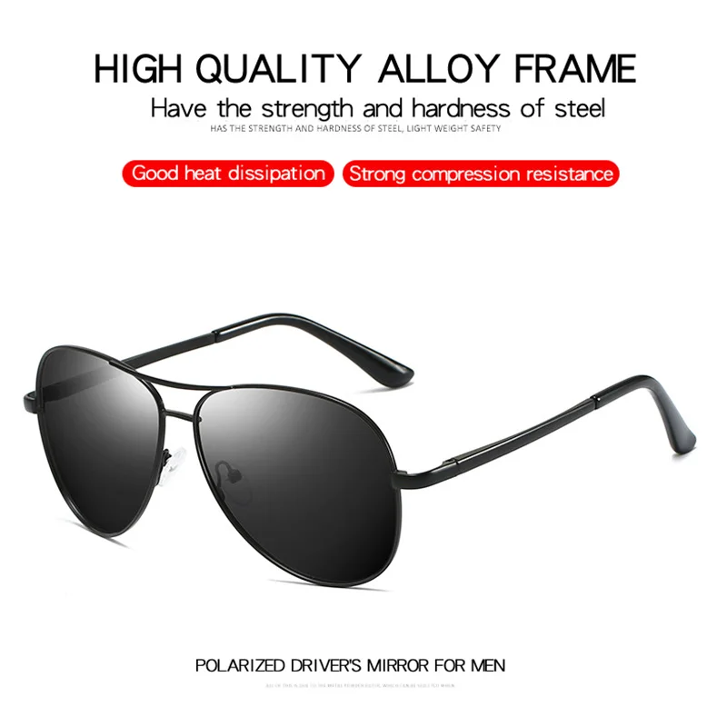 

KLBSMen's retro aluminum glasses polarized sunglasses classic aviator sunglasses driving anti-glare glasses For Men/Women