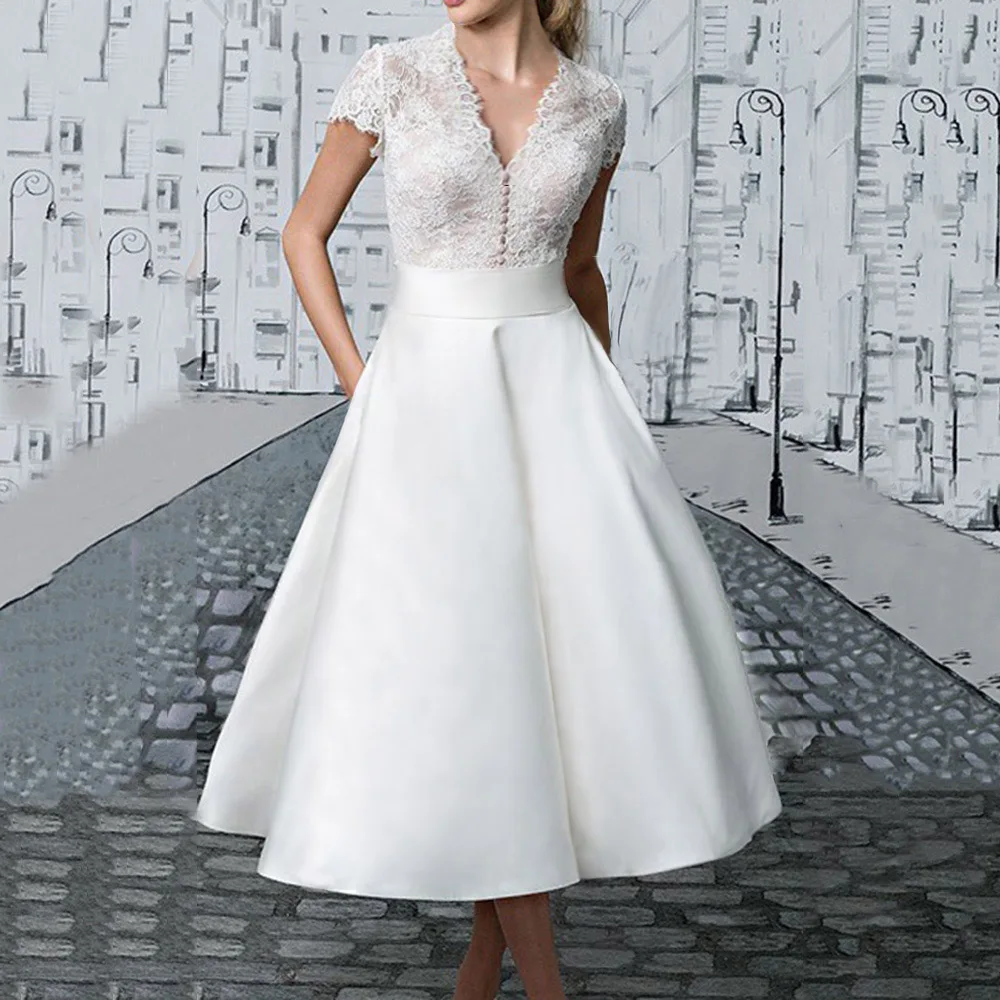 

Elegant White Sexy Party Lace Dress Women Summer A Line Hook Floral Designer See Through Vintage Evening Formal 2021 Summer