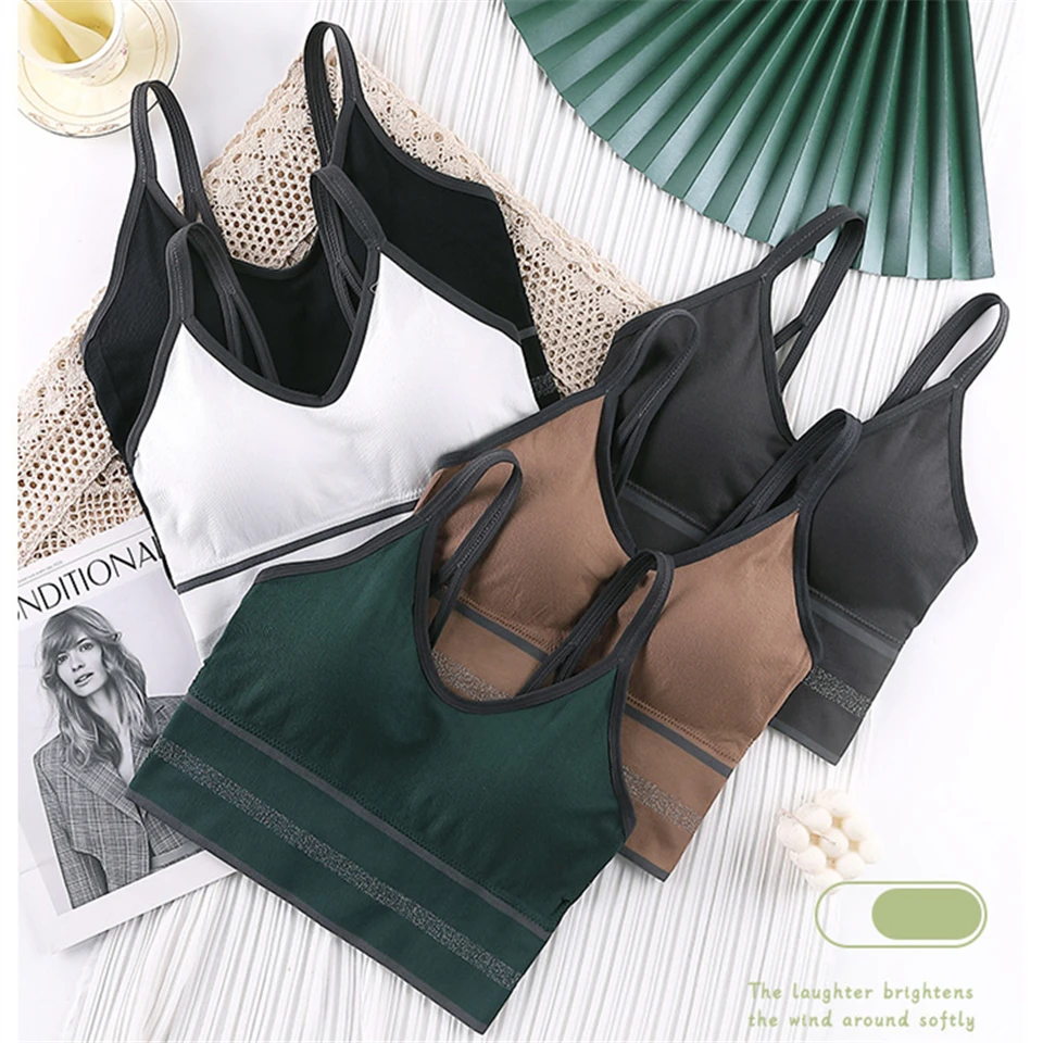 

Yoga Tops Fitness Girls Super Soft Latex Running Sport Bra Cotton Women Fashion Breathable Crop Top Sujetador Deportivo