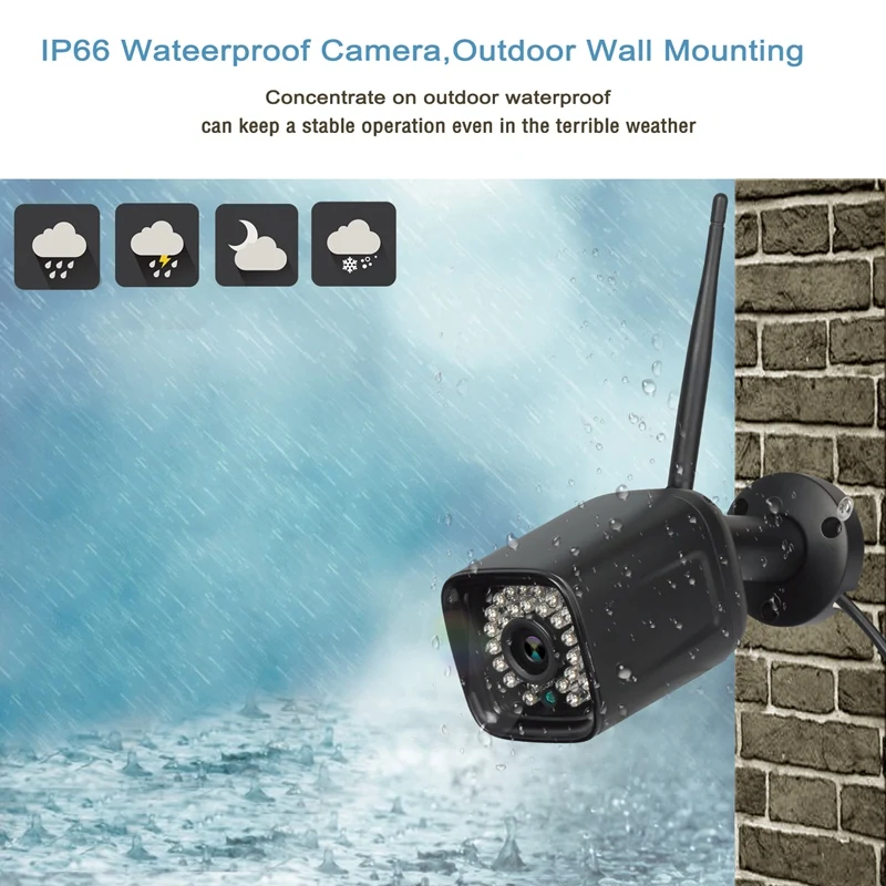 

Security Camera Wireless WiFi Home IP Surveillance Camera IP66 Waterproof 1080PIR Night Vision Way with o(EU Plug)