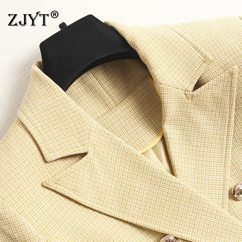 High Quality Designers Office Lady Two Piece Outfits 2021 Spring New Fashion Women Tunic Blazer and Pants Suit Matching Sets