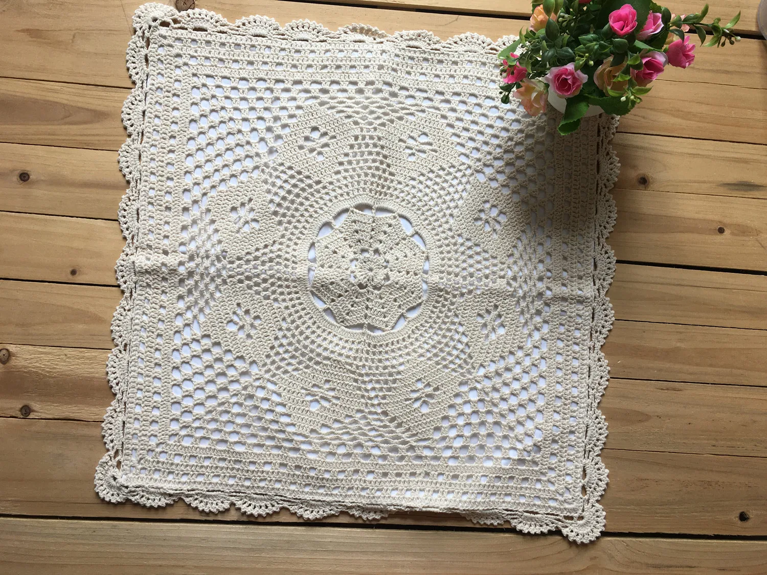 MINDPLUS 100% хлопок ручной работы вязаный Чехол на подушку наволочка 45x45 см HD133|crochet