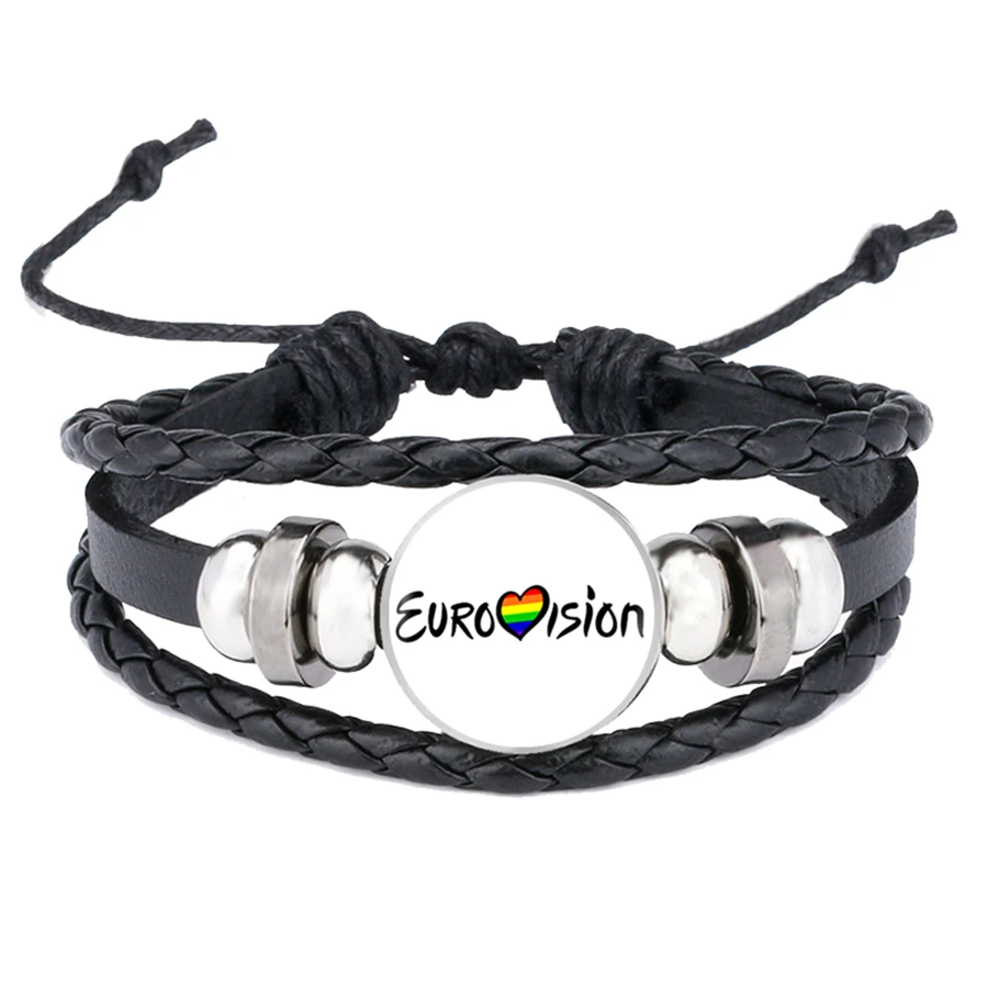 ЛГБТ Би Прайд браслеты гей кожаные Кнопки для браслета Кнопка Браслеты стекло