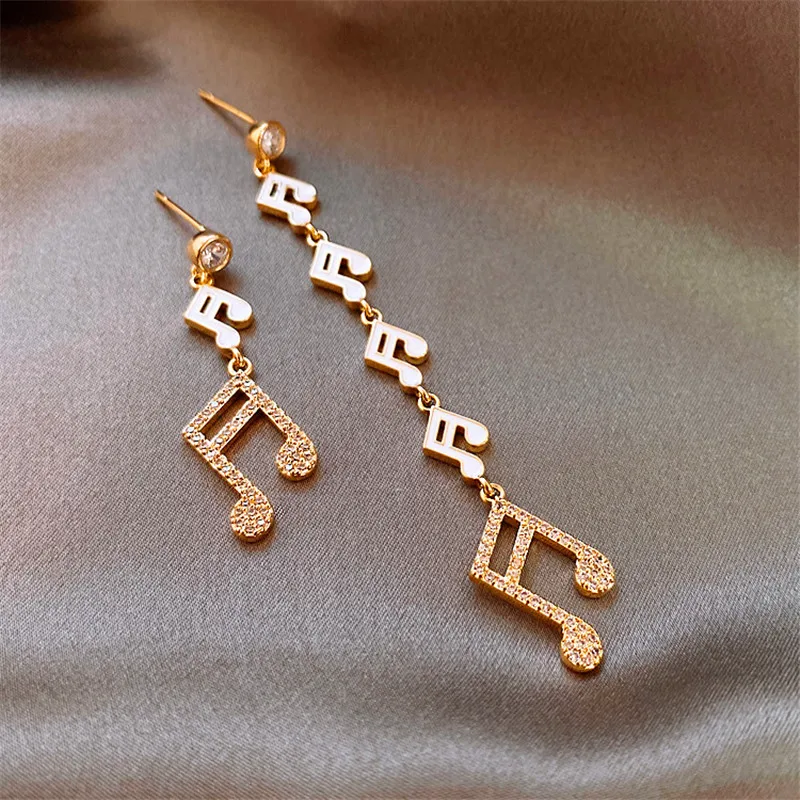 

Asymmetry Note Tiny Stud Earrings FOR Christmas Gifts Silver Color/acrylic Statement Hypoallergenic Musical Notes Earrings SN9Y