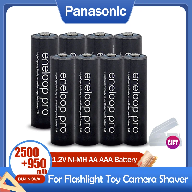 Аккумуляторная батарея Panasonic AA Ni MH + AAA (aa 2500mAh & aaa 950mAh) для фонариков камеры с