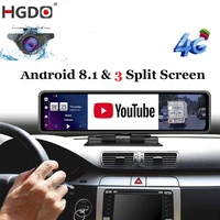 hgdo 12 car dvr dashboard camera android 8 1 4g adas rear view mirror video recorder fhd 1080p wifi gps dash cam registrator