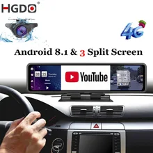 HGDO 12 Car DVR Dashboard Camera  Android 8.1 4G ADAS Rear View Mirror Video Recorder FHD 1080P WiFi GPS Dash Cam Registrator