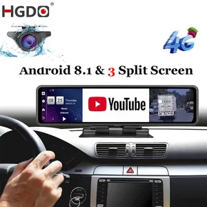 hgdo 12 car dvr dashboard camera android 8 1 4g adas rear view mirror video recorder fhd 1080p wifi gps dash cam registrator free global shipping