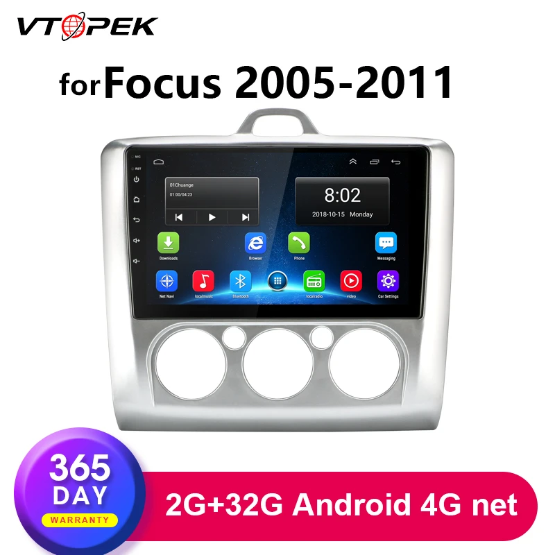 Vtopek 2G + 32G Android автомобильное радио для ford focus 2 3 Mk2/Mk3 Exi MT AT 2005 2011 мультимедийный
