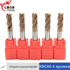 Твердосплавные Концевые Фрезы HRC60, 5 шт., 6 мм, D6X15XD6X50L, 4 канавки, стандартная длина, боковые фрезы, профилирующие торцевые фрезы, Спиральные Биты