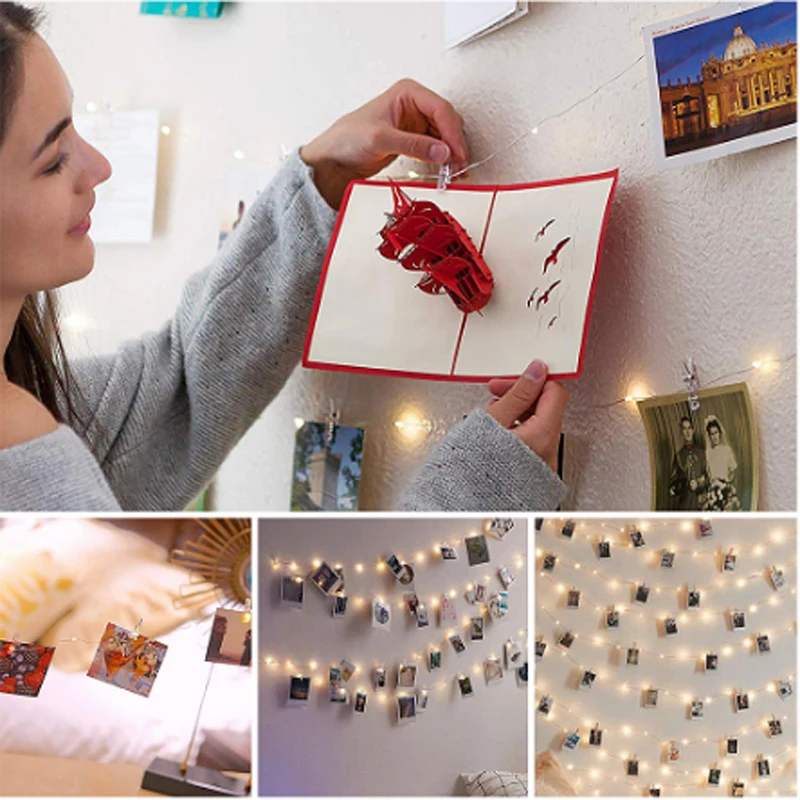 Светодиодная гирлянсветильник прищесветильник ка для фотографий 24 клавиши 8