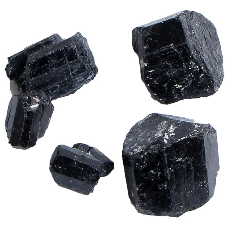 Natural Black Tourmaline Crystal Rough Stone Rock Mineral Specimennatural Stones and Minerals-200G | Освещение