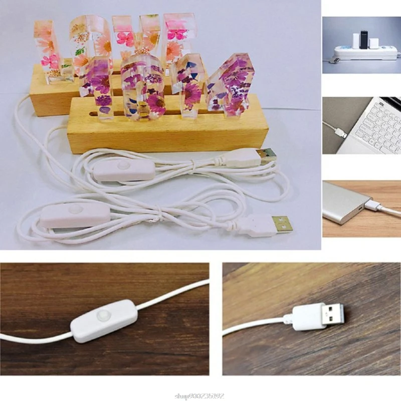 

Rectangle LED Lights Display Base Wooden Lighted Base Stand Lasers Crystal Glass Night Lighted Base Resin Art Ornament Mar02 21