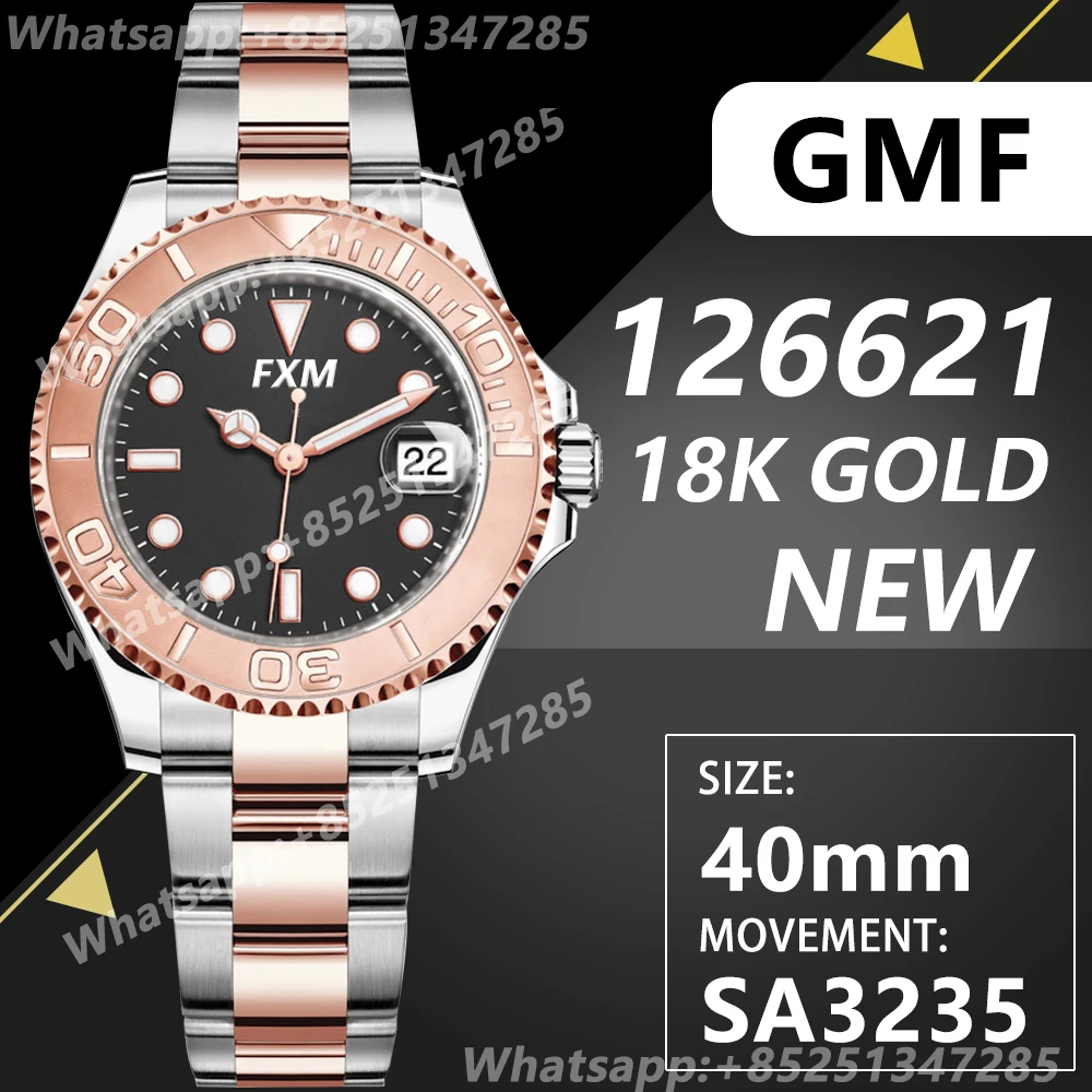 

Часы наручные мужские автоматические, 40 мм, 126621 GMF A7750 904L