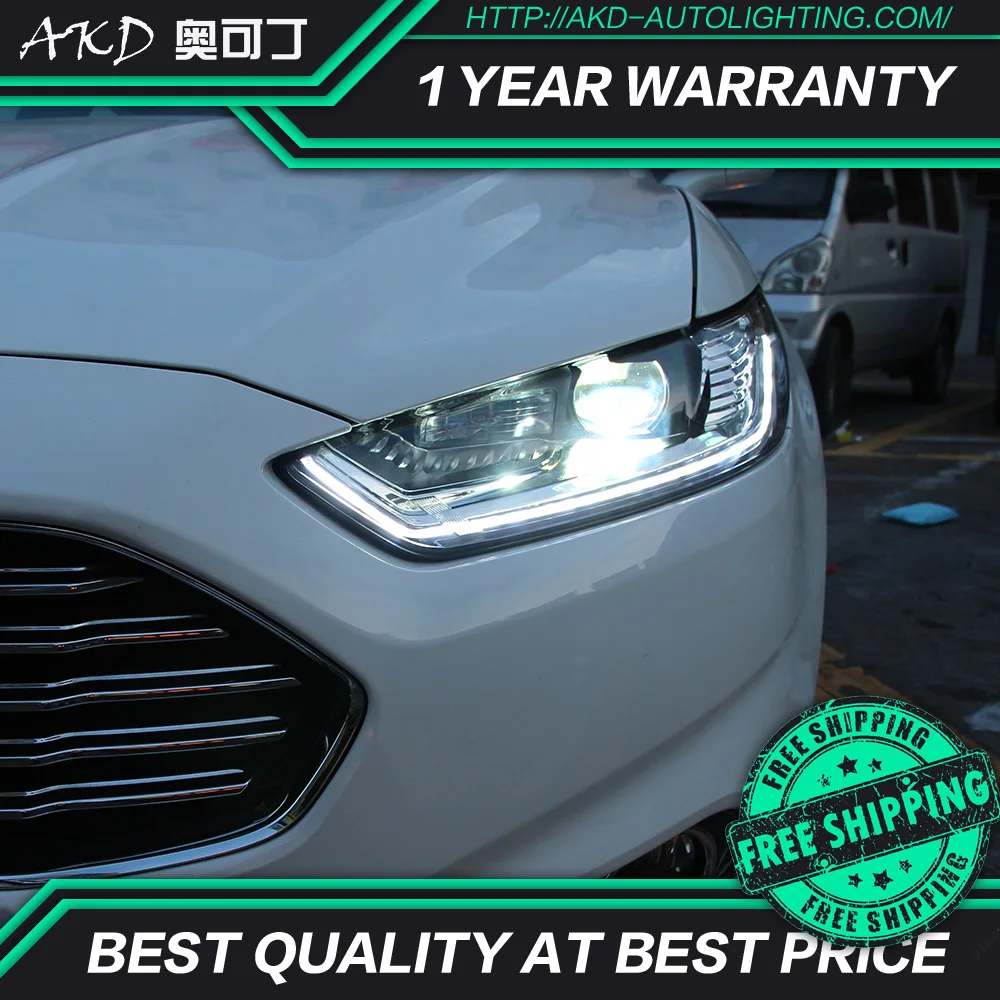 

AKD tuning cars Headlight For Ford Mondeo Fusion 2013-2016 Headlights LED DRL Running lights Bi-Xenon Beam Fog lights angel eyes