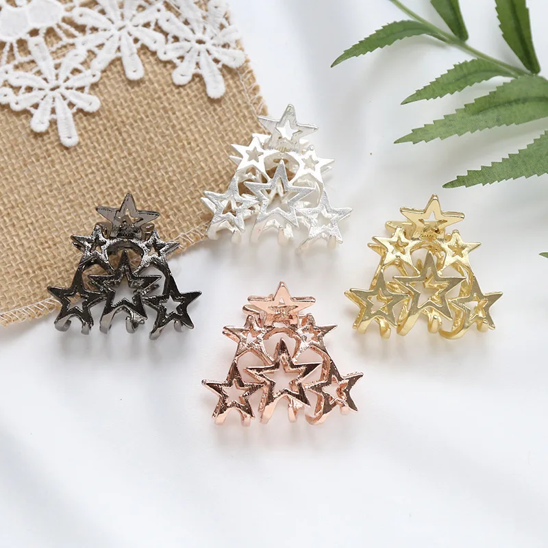 Корейская заколка для волос с красной звездой Женская Большая ванной конским