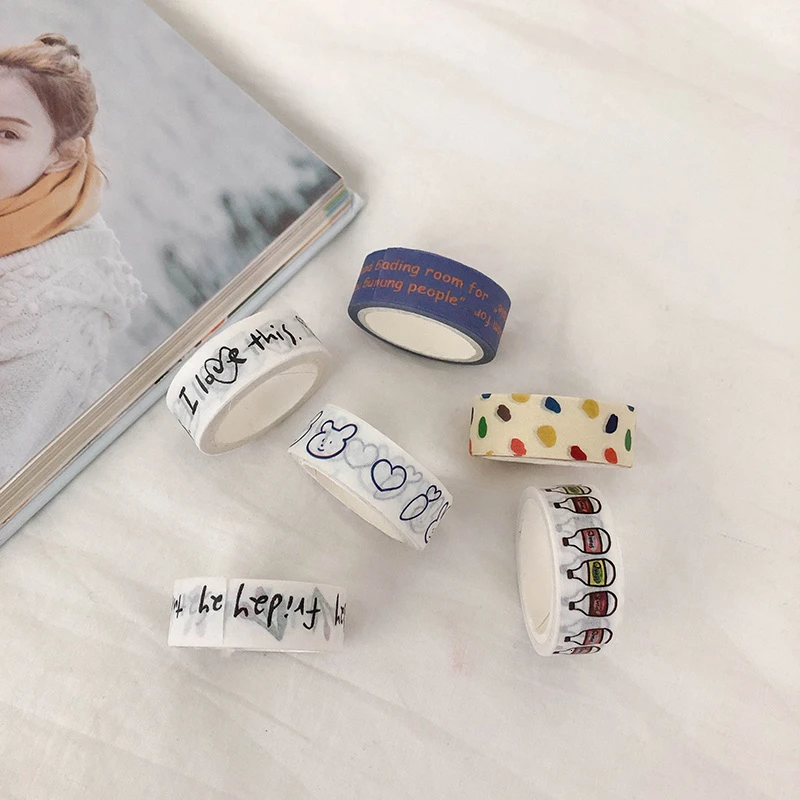 SIXONE Ins простая мультяшная Васи лента английская буква ручная учётная запись