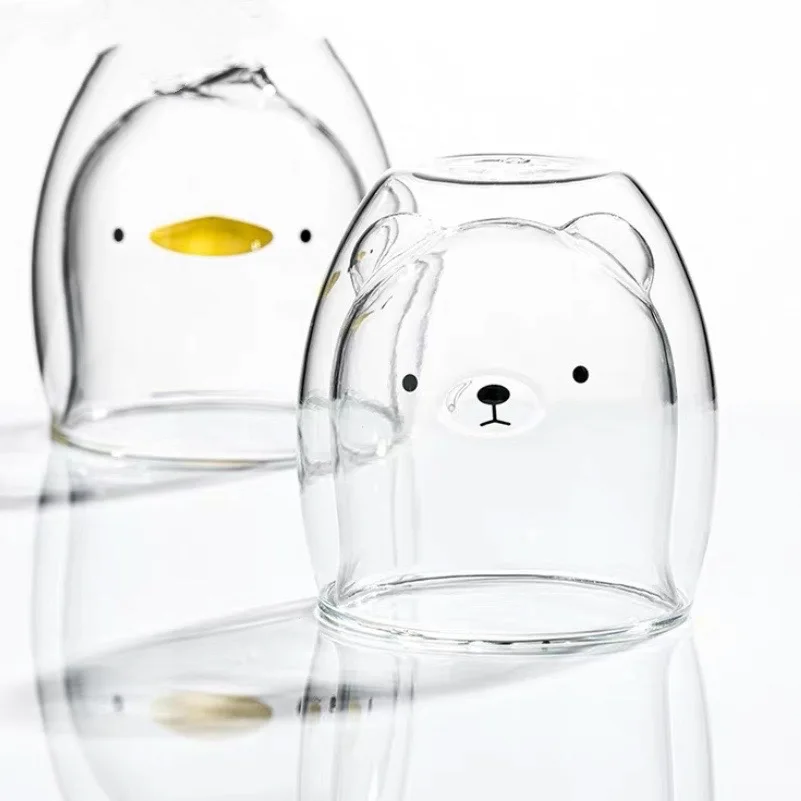 

Cup Dubbelwandige Koffie Glazen Creative Double-Layer Glass High-Value Стекло Milk Personality Trend Transparent Mug Home