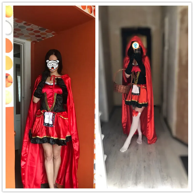 Сексуальное платье для взрослых и женщин костюм Красной Шапочки на Хэллоуин
