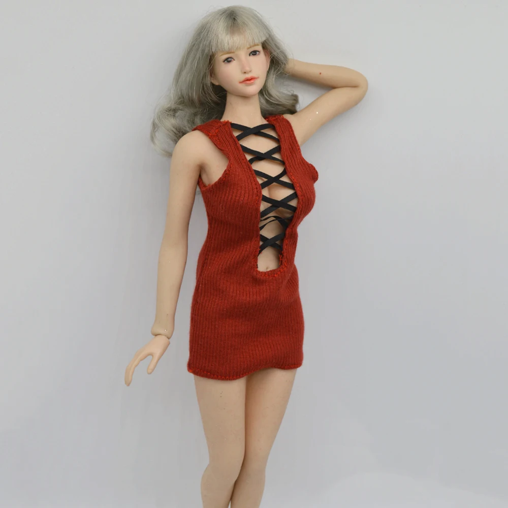 

Женское блестящее кружевное платье с низким вырезом, облегающее платье с вырезами для экшн-фигурки 12 дюймов, 1/6