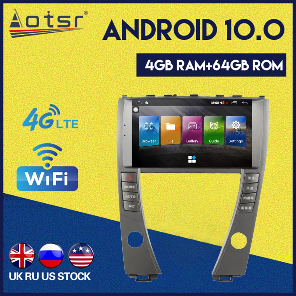 

AOTSR For Lexus ES 2006-2012 Android 10.0 4G LTE WIFI GPS Navigation Car Radio Player Multimedia Player Head Unit DSP Carplay