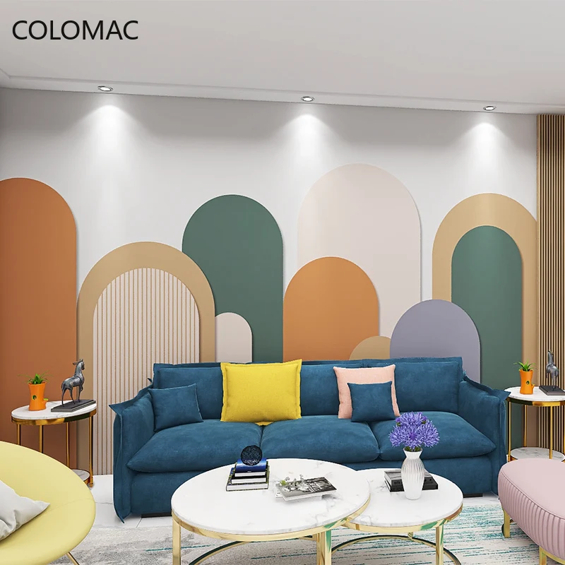 

Colomac Custom 3d Arch Geometry Nordic Wallpaper Milk Tea Shop Clothing Store KOL Photo Background Mural Decor Dropshipping