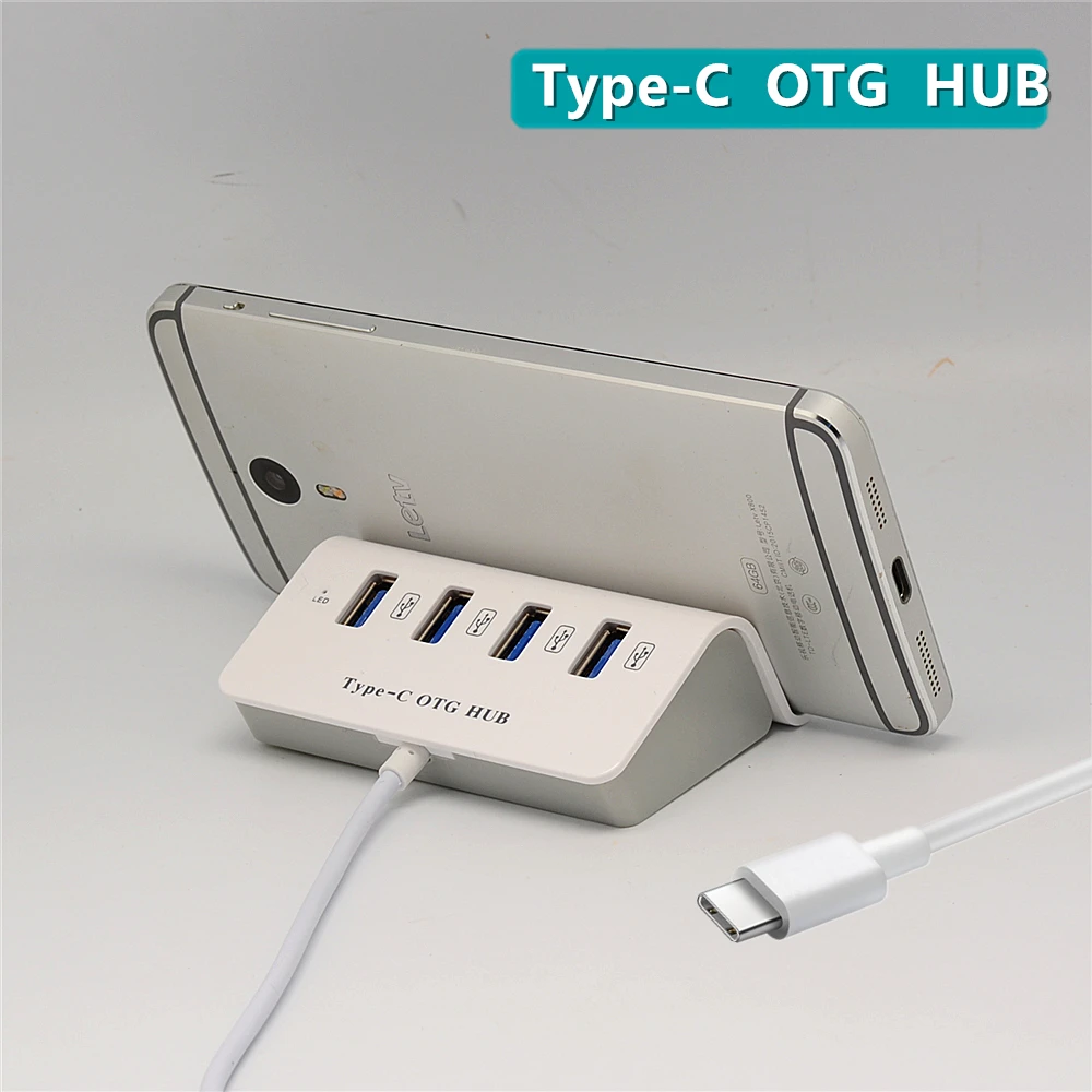 Новый высокоскоростной концентратор USB 3 1 OTG с 4 портами Type C ABS Mini держателем для