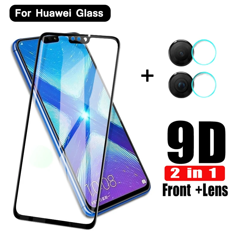2 in1 9D защитный Стекло для huawei honor 8s 8x 8c 9 Lite y5 y6 y7 Pro 2019 Камера объектив Экран