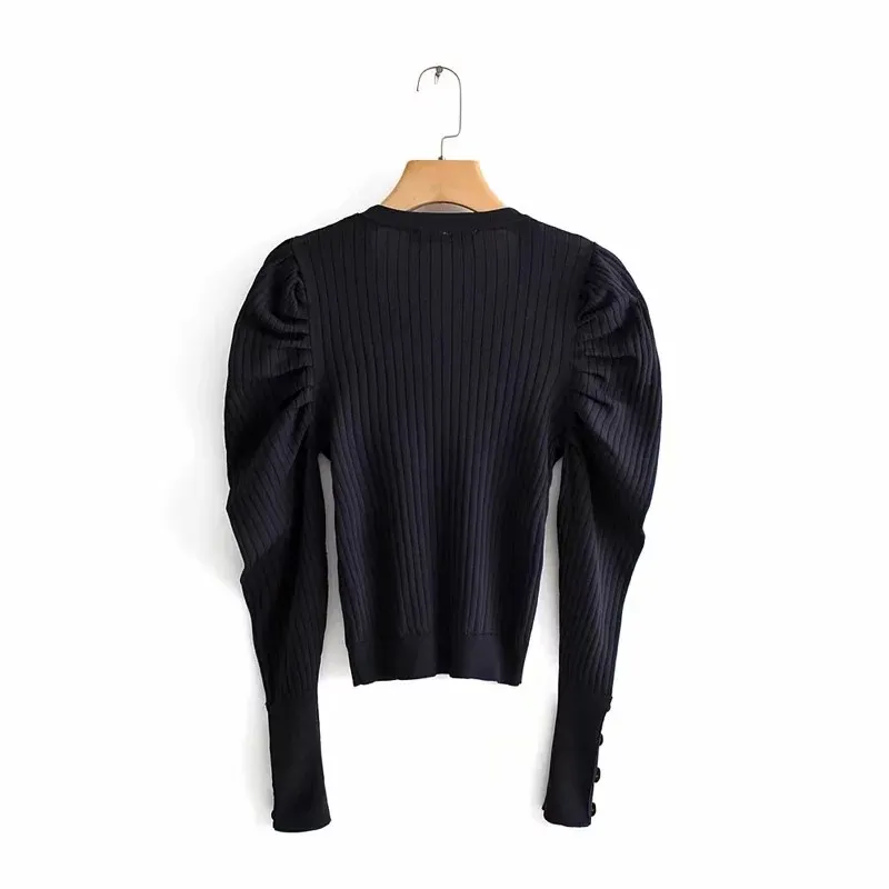 2019 Новый женский осенний винтажный кардиган с v-образным вырезом на пуговицах