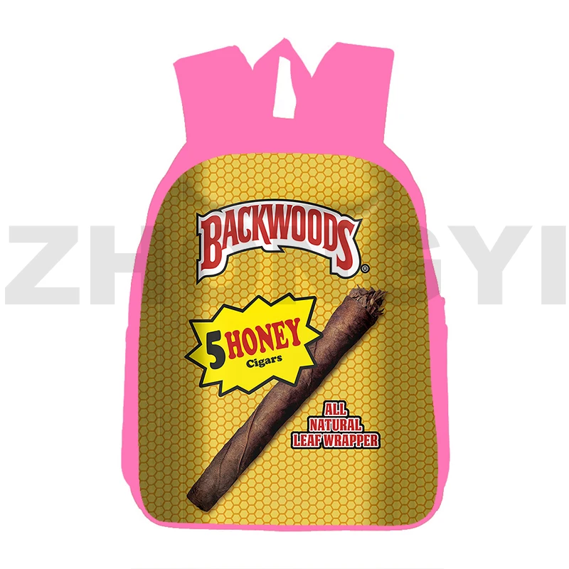

3D Backwoods Cigars Backpack Teenagers Pink Anime Backwoods CIGARS Bag Schoolbag Cartoon 12/16 Inch Bookbag Children Trendy