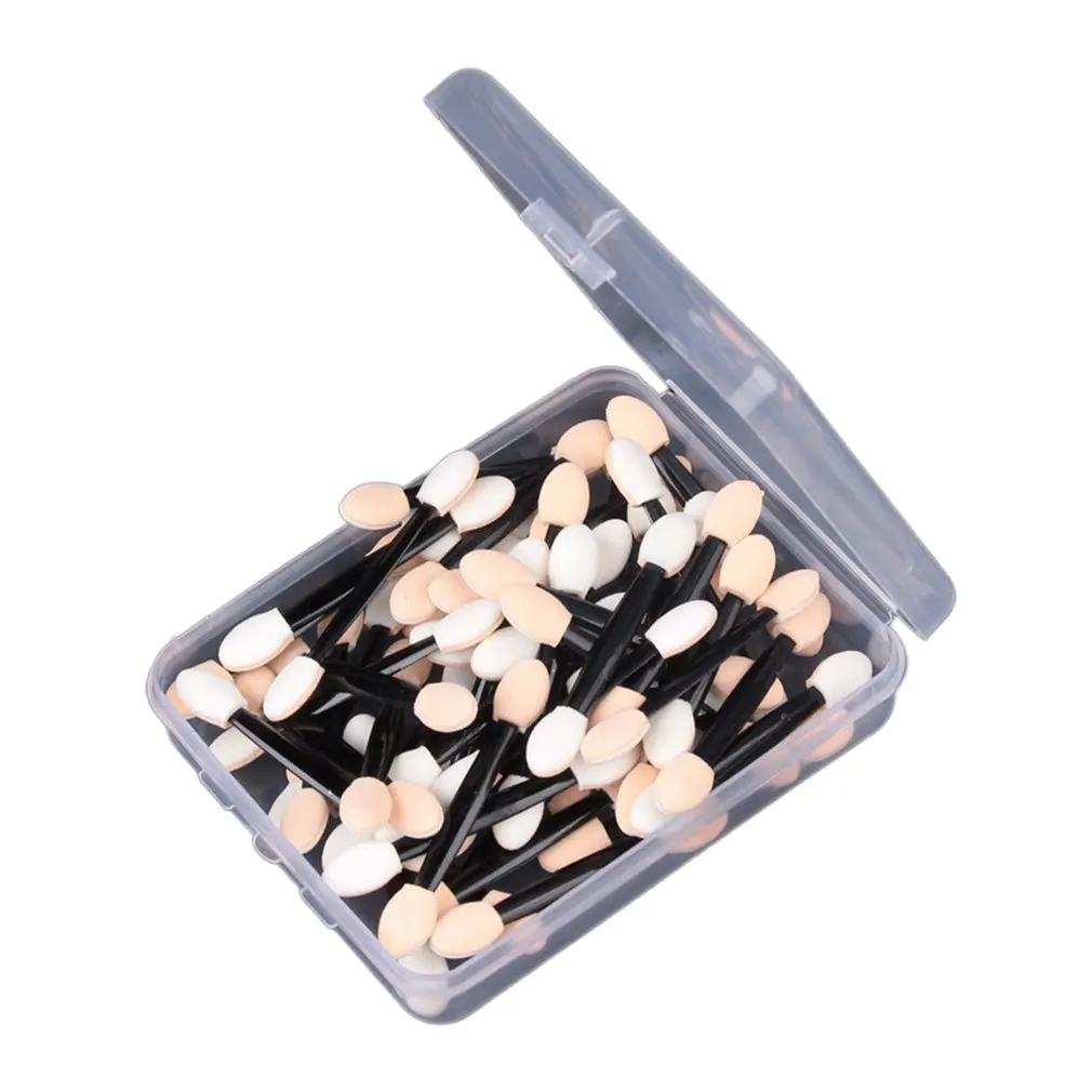 10 шт./компл. Двусторонняя губка для макияжа одноразовая Черная кисть теней век