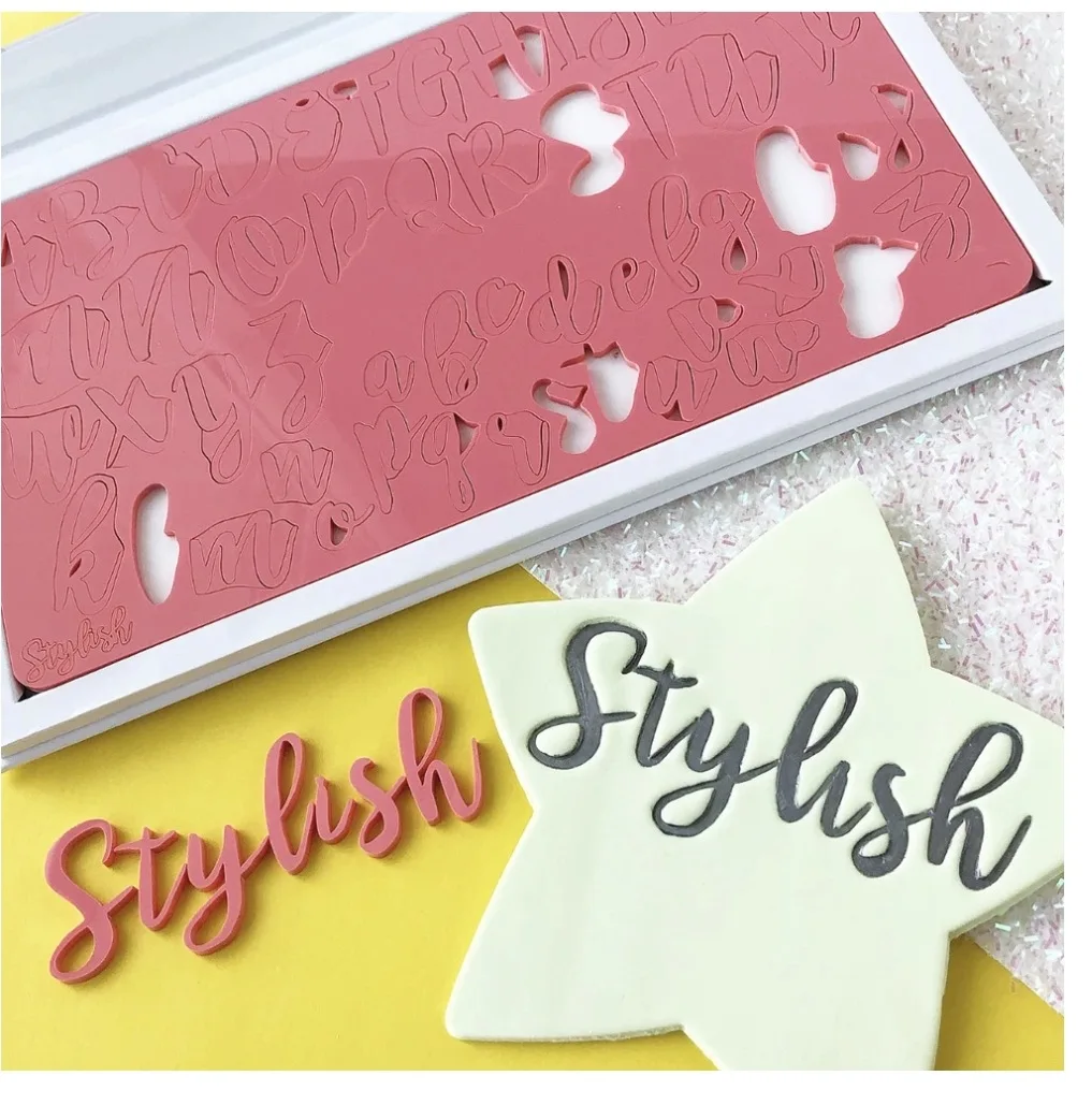 

Cake Tool Acrylic Alphabet/Number/Mermaid/Snowflake Embossed Cutter Mold Cake Cookie Cutter Stamp Fondant Cake Decorating Tools