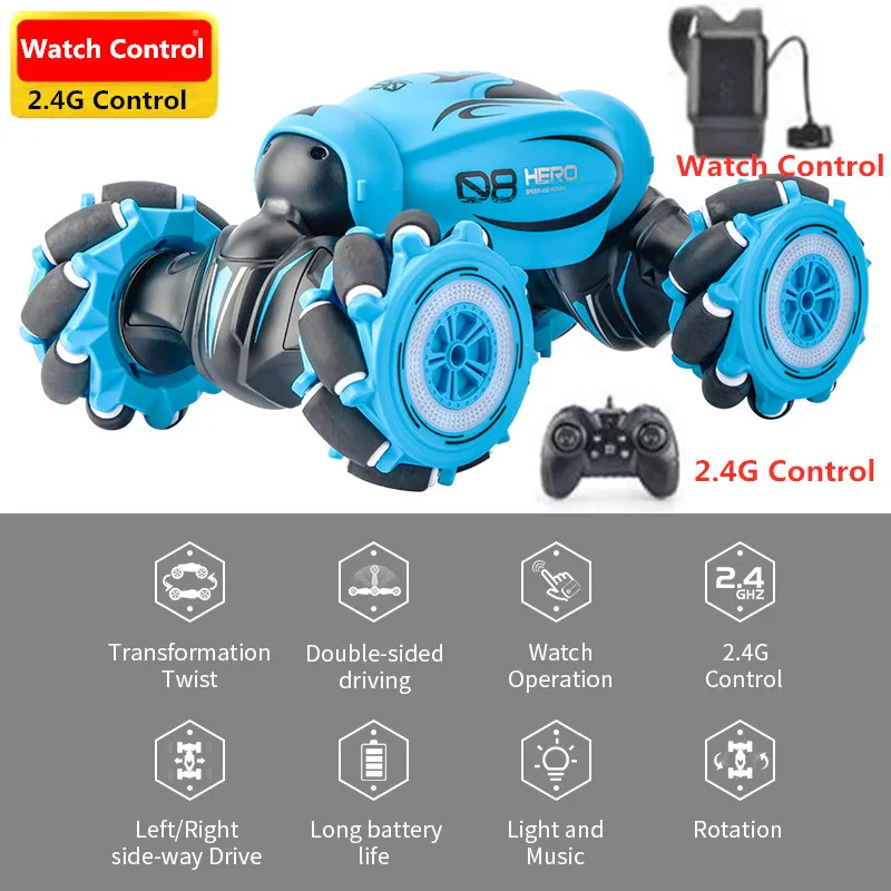 

2.4G 1:16 4WD Remote Control And Gesture Induction RC Car With Music Light Twist 30KM/H High Speed Stunt Off Road Drift Vehicle