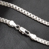 promotion 20 inch 5mm trendy men 925 silver necklace chain for women party fashion silver figaro chain necklace male accessories