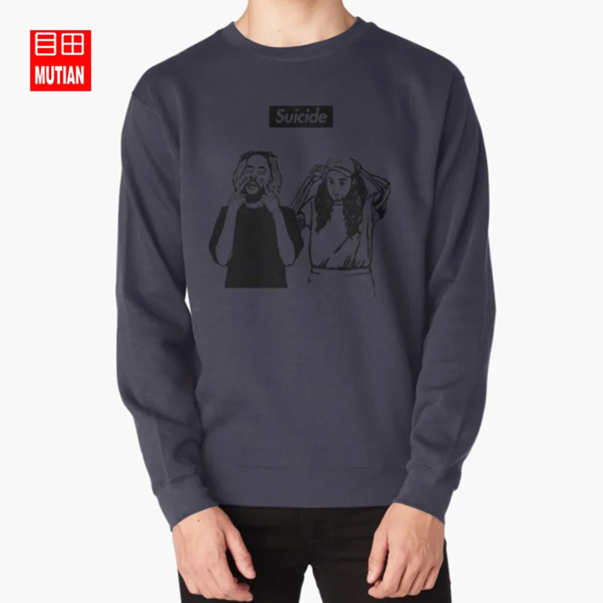 navy-sweatshirt SuicideBoyS арт контуры$ uicideboy$ толстовки с капюшоном suicideboys uicideboy ghostemane lil peep lil xan night - Цвет: navy-sweatshirt