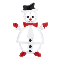 wulibaby cute wear hat snowman brooches for women men christmas new year party brooch pin gifts