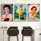 США, соблазнительная девушка Второй мировой войны, сексуальная шпилька, искусственная фотография на стене, украшение для гостиной