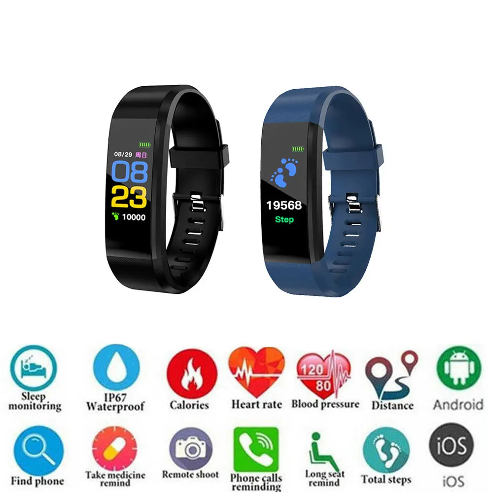 Водонепроницаемый Спортивный Браслет фитнес трекер пульсометр тонометр
