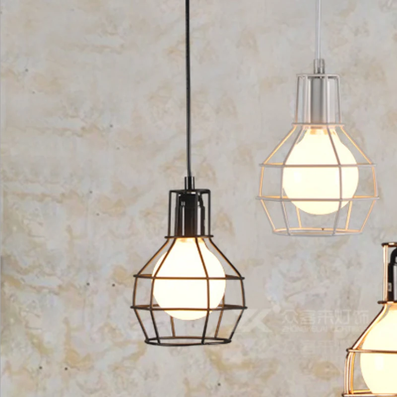 

Pendant Lights Birdcage Iron Modern Chandelier For The Children's Room Hallway Entrance Aisle Porch Suit For E27 Bulbs Wall Lamp