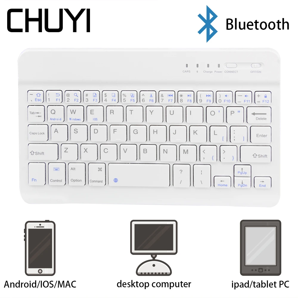 Беспроводная ультратонкая Мультимедийная мини клавиатура CHUYI с Bluetooth 3 0 78 клавиш
