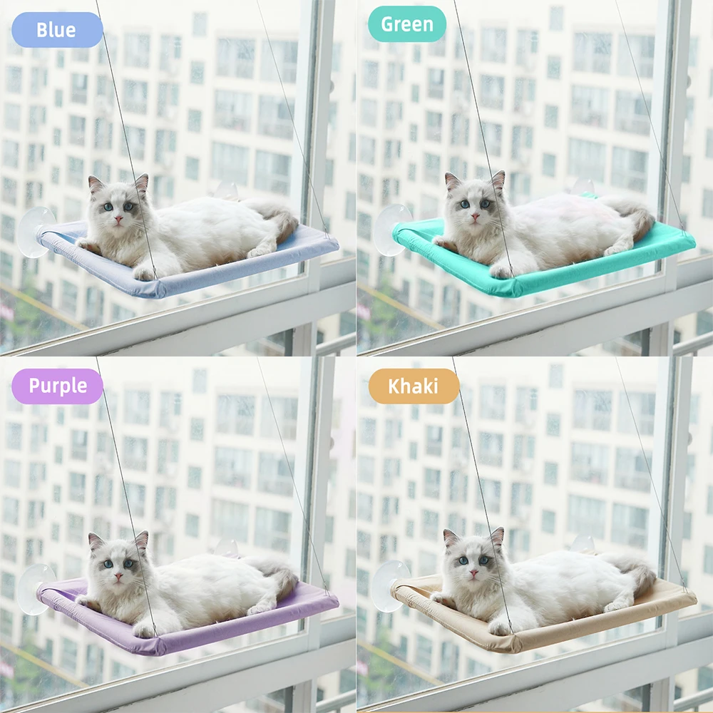 

Cute Pet Hanging Beds Cats Hammock Bed Bearing 20kg Cat Sunny Seat Window Pet Cat Hammock Comfortable Shelf Seat Beds